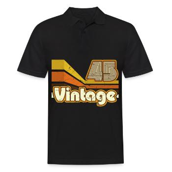 1945 Anniversaire né en 1945 Retro Vintage - Polo Homme - noir - Devant - Kai (181cm)