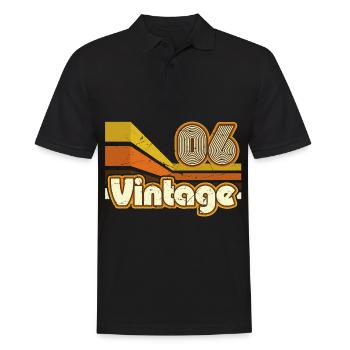 2006 Anniversaire né en 2006 Retro Vintage - Polo Homme - noir - Devant - Kai (181cm)