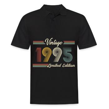 1995 Anniversaire Né En 1995 Rétro Millésime - Polo Homme - noir - Devant - Kai (181cm)
