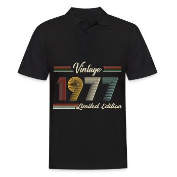1977 Anniversaire Né En 1977 Rétro Vintage - Polo Homme - noir - Devant - Kai (181cm)