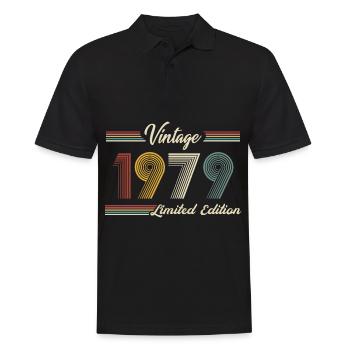 1979 Birthday Born In 1979 Retro Vintage - Men's Polo Shirt - black - Front - Kai (181cm)