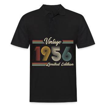 1956 Anniversaire Né En 1956 Rétro Vintage - Polo Homme - noir - Devant - Kai (181cm)