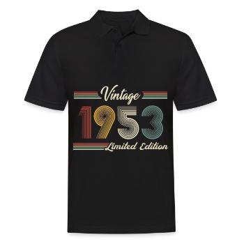 1953 Anniversaire Né En 1953 Rétro Vintage - Polo Homme - noir - Devant - Kai (181cm)