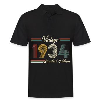 Januar 1934 geboren Geburtstag Mann Frau retro - Männer Poloshirt - Schwarz - Vorne - Kai (181cm)