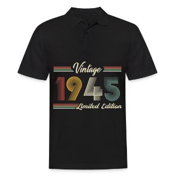1945 Birthday Born In 1945 Retro Vintage - Men's Polo Shirt - black - Front - Kai (181cm)