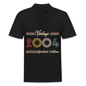 2004 Anniversaire Né En 2004 Rétro Millésime - Polo Homme - noir - Devant - Kai (181cm)