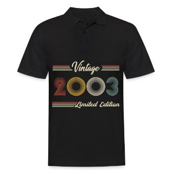 2003 Anniversaire Né En 2003 Rétro Millésime - Polo Homme - noir - Devant - Kai (181cm)