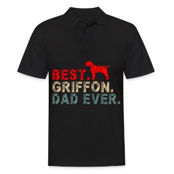 Griffon Korthals Chien pointant Papa Papa Vintage - Polo Homme - noir - Devant - Kai (181cm)
