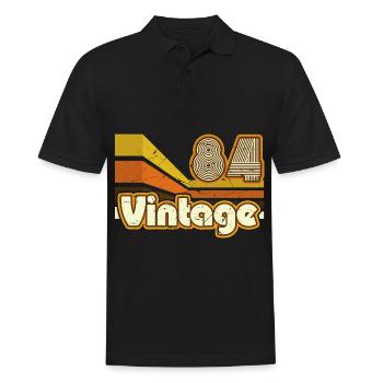 1984 Anniversaire né en 1984 Retro Vintage - Polo Homme - noir - Devant - Kai (181cm)