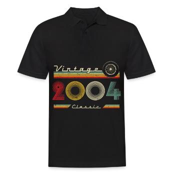 2004 Anniversaire Né En 2004 Rétro Millésime - Polo Homme - noir - Devant - Kai (181cm)