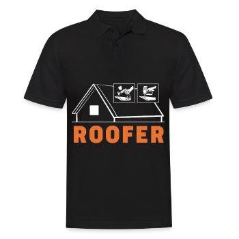 Dachdecker - Männer Poloshirt - Schwarz - Vorne - Kai (181cm)