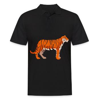 Tiger - Männer Poloshirt - Schwarz - Vorne - Kai (181cm)