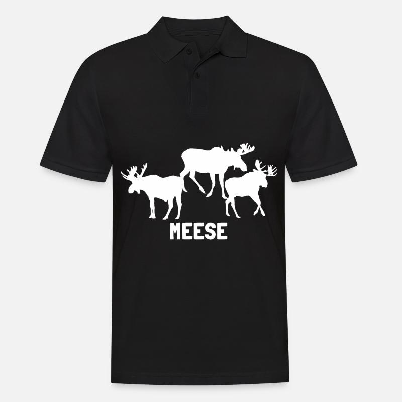 Elch - Männer Poloshirt - Schwarz