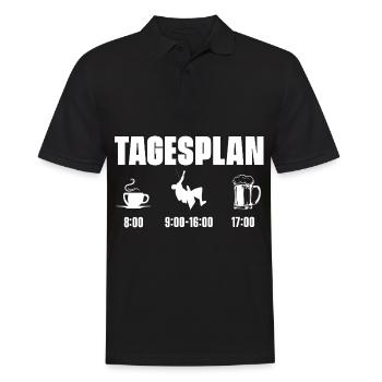 Klettern Bergsport Kletterer - Männer Poloshirt - Schwarz - Vorne - Kai (181cm)