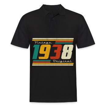 1938 Vintage Birthday Retro Vintage Gift - Men's Polo Shirt - black - Front - Kai (181cm)