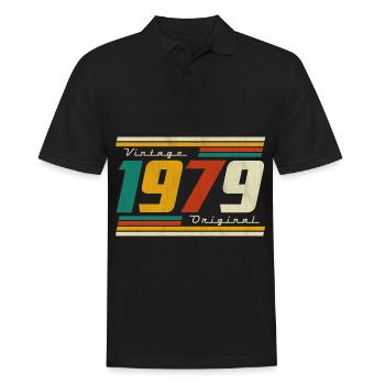 1979 Birthday Born In 1979 Retro Vintage - Men's Polo Shirt - black - Front - Kai (181cm)