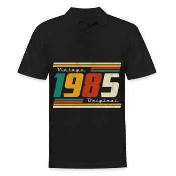 1985 Anniversaire Né En 1985 Rétro Vintage - Polo Homme - noir - Devant - Kai (181cm)