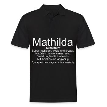 Name Definition Mathilda - Männer Poloshirt - Schwarz - Vorne - Kai (181cm)