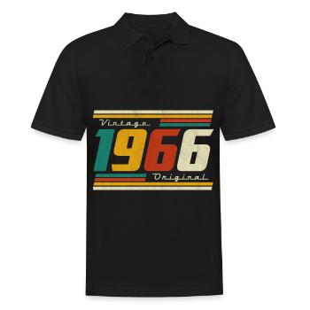 Né en 1966 1966 cadeau d’anniversaire vintage - Polo Homme - noir - Devant - Kai (181cm)