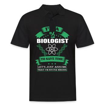 Ich bin Biologe - Männer Poloshirt - Schwarz - Vorne - Kai (181cm)