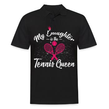 Frauen Tennis Geschenkidee - Männer Poloshirt - Schwarz - Vorne - Kai (181cm)