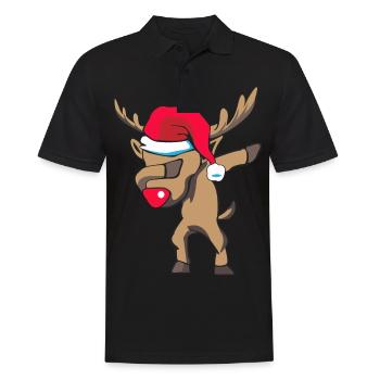 dabbing Rudolph as a gift for Christmas - Men's Polo Shirt - black - Front - Kai (181cm)