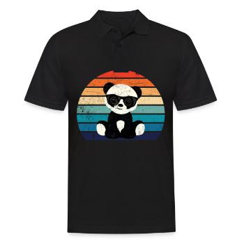 Panda avec des lunettes de soleil - Polo Homme - noir - Devant - Kai (181cm)