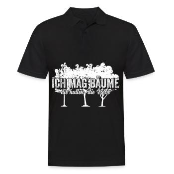 Ich mag Bäume die halten die Fresse - spruch - Männer Poloshirt - Schwarz - Vorne - Kai (181cm)