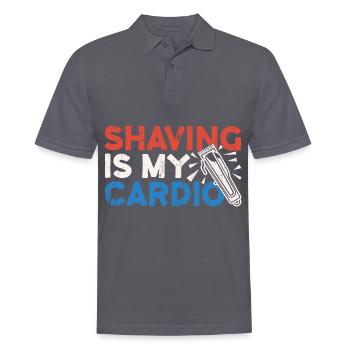 Barber Barbier Coiffeur homme Barbershop - Polo Homme - charbon - Devant - Nico (186cm)