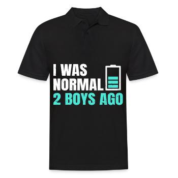 Ich war vor 2 Jungen normal Zitat für eine Mutter - Männer Poloshirt - Schwarz - Vorne - Kai (181cm)