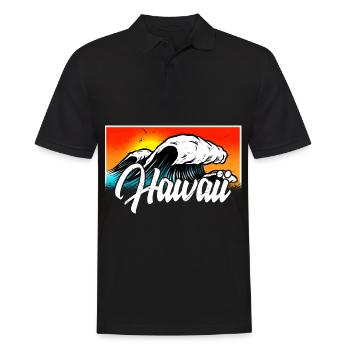 Hawaii Surfer Wellen Wellenreiten Sommer Urlaub. - Männer Poloshirt - Schwarz - Vorne - Kai (181cm)