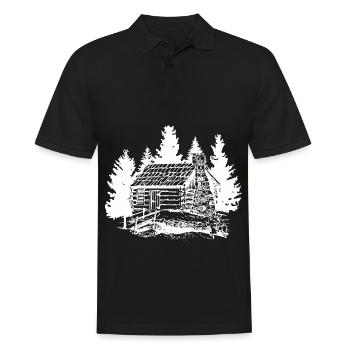 Camping - (2) - Männer Poloshirt - Schwarz - Vorne - Kai (181cm)