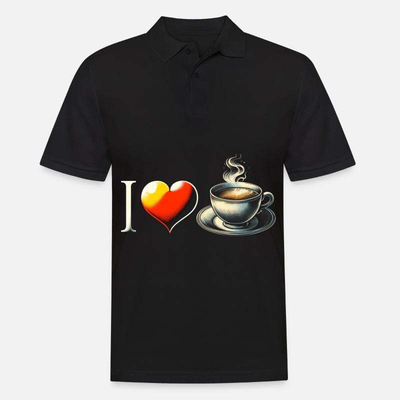 Ich liebe Kaffee - Männer Poloshirt - Schwarz