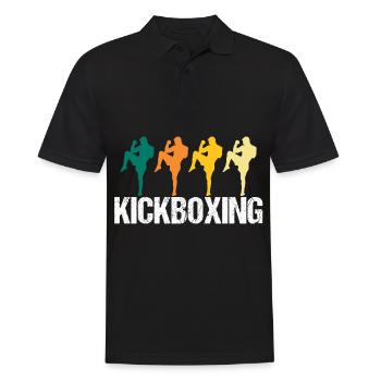 Retro Kickboxer Vintage Fighter Kickboxing MMA - Men's Polo Shirt - black - Front - Kai (181cm)