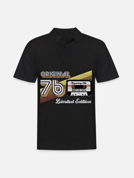 1976 Jahrgang Geburtstag Retro Vintage Geschenk - Männer Poloshirt - Schwarz