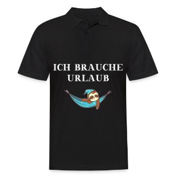Paresseux j’ai besoin d’une idée cadeau de vacances drôle - Polo Homme - noir - Devant - Kai (181cm)