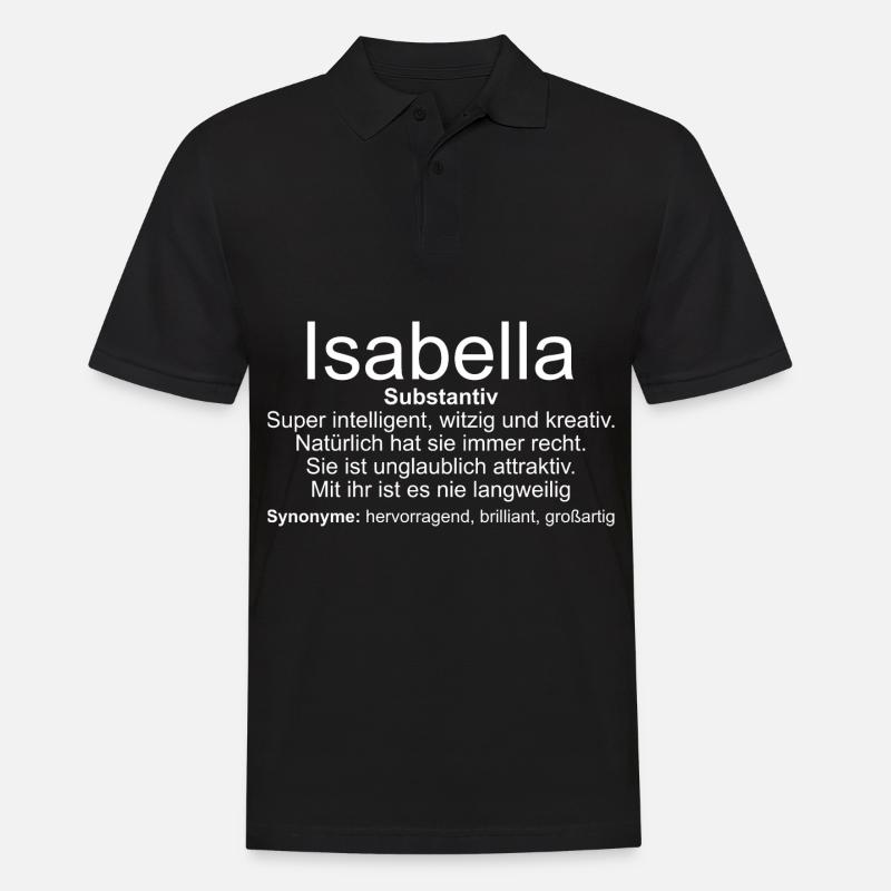 Name Definition Isabella - Männer Poloshirt - Schwarz