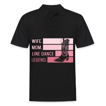 Ehefrau. Mutter. Line Dance Legende. Zitat für - Männer Poloshirt - Schwarz - Vorne - Kai (181cm)