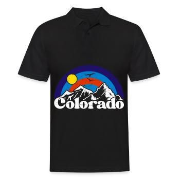 Colorado State USA Berge Wandern Urlaub retro - Männer Poloshirt - Schwarz - Vorne - Kai (181cm)
