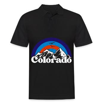 Colorado State USA Mountains Randonnée Retro Vacation - Polo Homme - noir - Devant - Kai (181cm)
