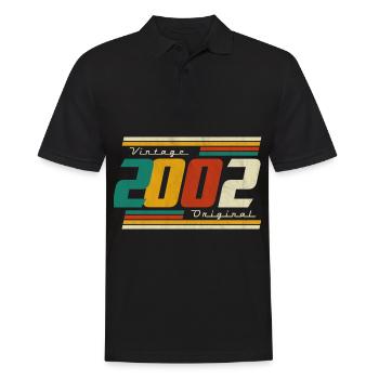 2002 Jahrgang Geburtstag Retro Vintage Geschenk - Männer Poloshirt - Schwarz - Vorne - Kai (181cm)
