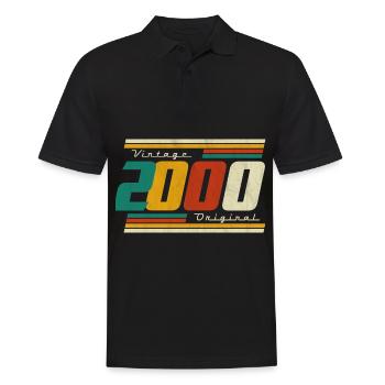 2000 Vintage Vintage Anniversaire Rétro Cadeau - Polo Homme - noir - Devant - Kai (181cm)