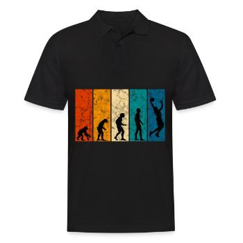 Basket-ball joueur de basket-ball joueur de basket rétro - Polo Homme - noir - Devant - Kai (181cm)