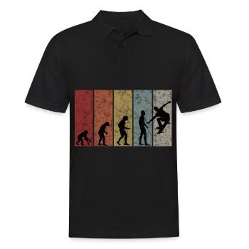 Skateboarder Skateboard Skater Skate Evolution - Männer Poloshirt - Schwarz - Vorne - Kai (181cm)