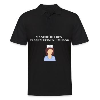 Krankenschwester Heldin Geschenkidee - Männer Poloshirt - Schwarz - Vorne - Kai (181cm)