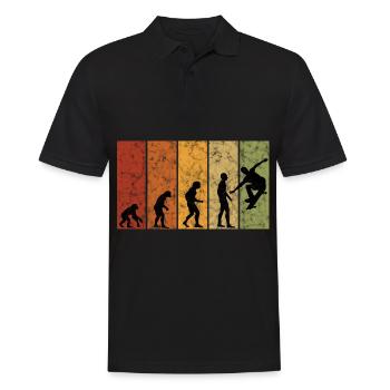 Skateboarder Skateboard Skater Skate Evolution - Männer Poloshirt - Schwarz - Vorne - Kai (181cm)