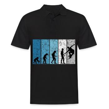 Skateboarder Skateboard Skater Skate Evolution - Männer Poloshirt - Schwarz - Vorne - Kai (181cm)