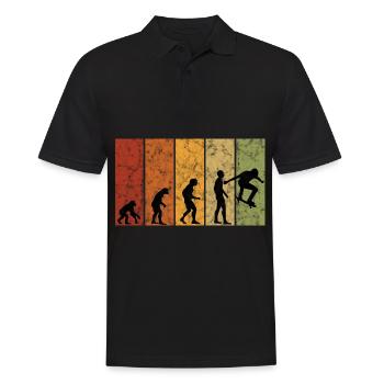 Skateboarder Skateboard Skater Skate Evolution - Männer Poloshirt - Schwarz - Vorne - Kai (181cm)