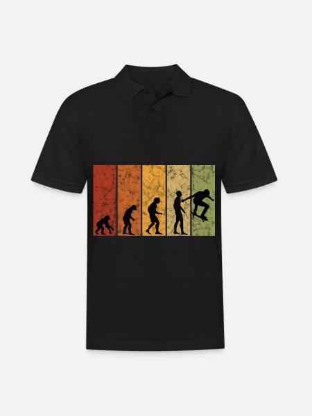 Skateboarder Skateboard Skater Skate Evolution - Men's Polo Shirt - black