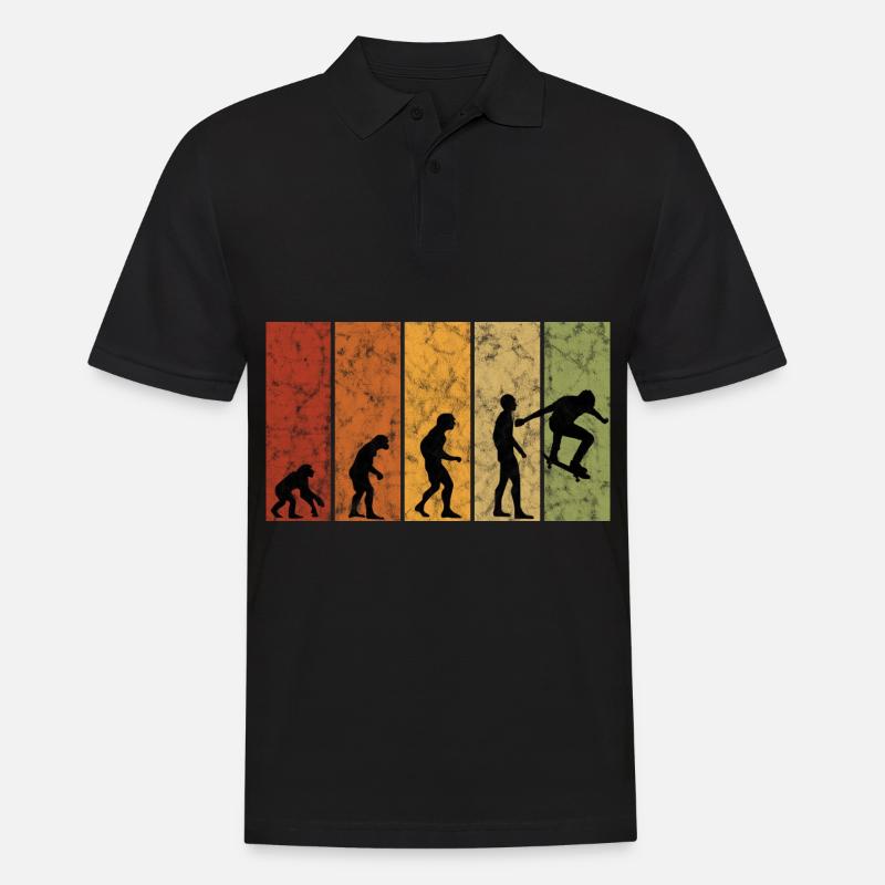 Skateboarder Skateboard Skater Skate Evolution - Männer Poloshirt - Schwarz